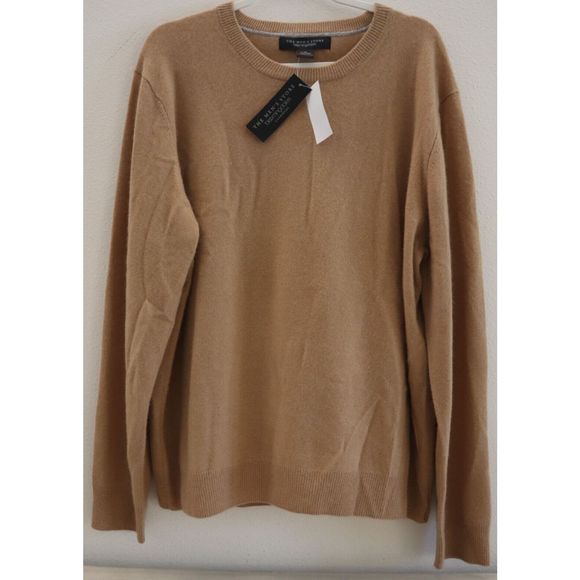 The Men's Store Bloomingdale's Sz XL Autumn Camel Brown Cashmere Sweater $198 - Picture 1 of 7
